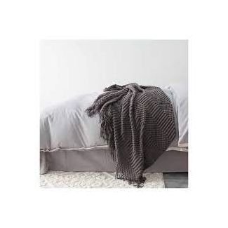 Chunky Knit Throw Blanket DarkGray 130x170 cm