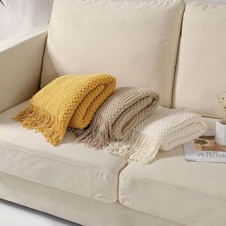 Chunky Knit Throw Blanket 130x170 cm