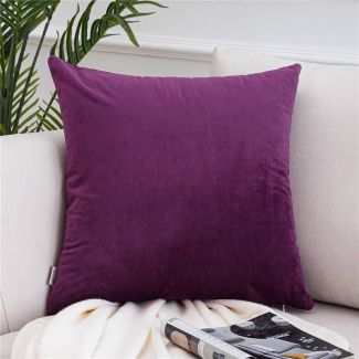 Velvet Sofa Pillow Cover Purple 45x45 cm