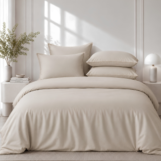 Cotton Sateen Pillow Cover Beige 50x70 cm