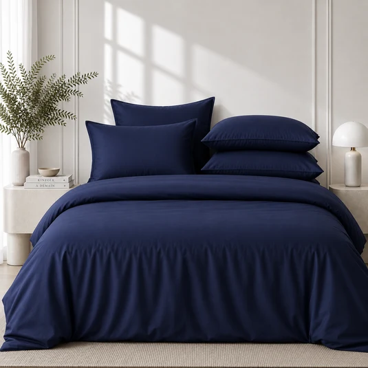 Pillows and duvet prepared for a bedding guide