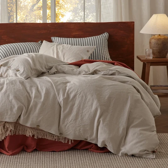 Soft duvet arranged across a modern bed